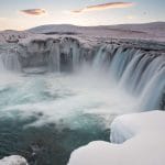 Godafoss waterfall in winter - North Iceland winter